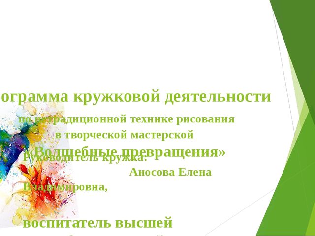 Презентация "Программа кружковой деятельности"