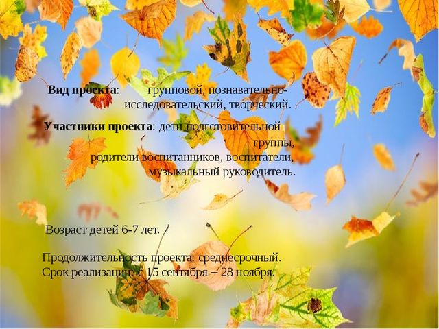 Презентация по теме экологический проект"Осень - чудная пора!"