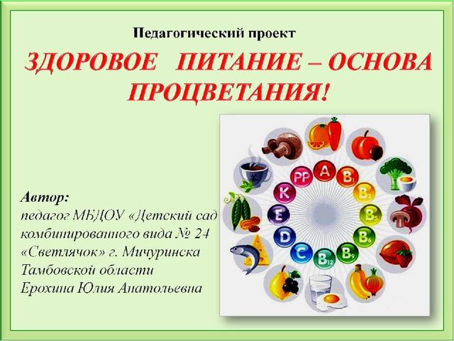 Педагогический проект "Здоровое питание"