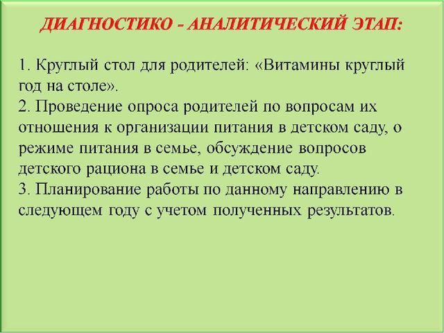 Педагогический проект "Здоровое питание"