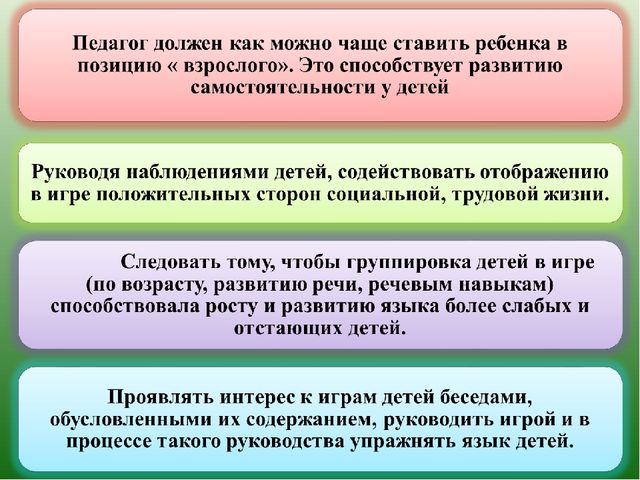 Методика организации сюжетно-ролевых игр в дошкольном воспитании.