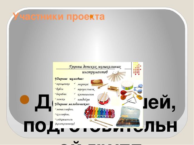 Презентация проекта " Много шума из ничего или знакомство с шумовыми музыкальными инструментами"