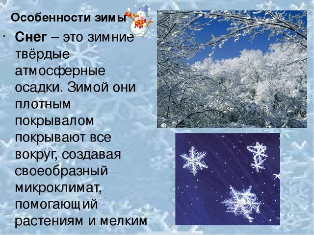 Почему происходит смена сезонов. Зима