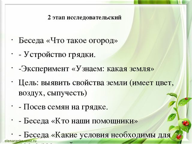 Проектная деятельность в старшей группе "Маленькие огородники"