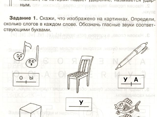 Презентация к занятию по обучению грамоте "Деление слов на слоги. Ударные и безударные гласные звуки"