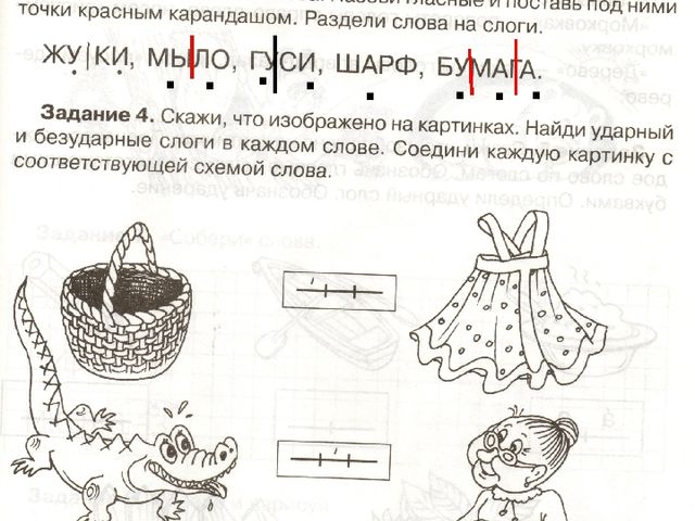Презентация к занятию по обучению грамоте "Деление слов на слоги. Ударные и безударные гласные звуки"
