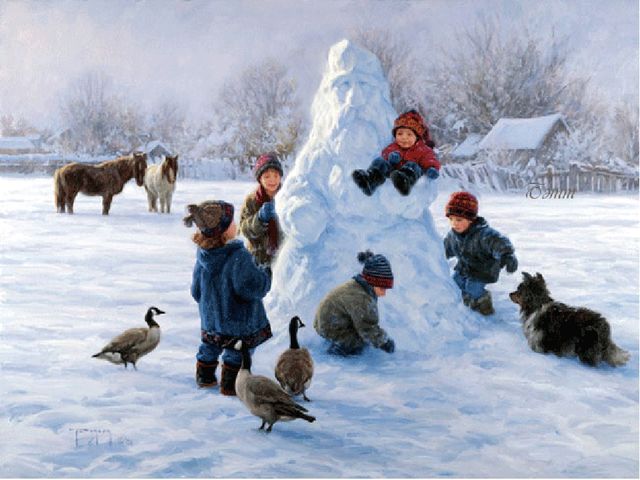 Пррезентация "Зимние забавы" для средней группы