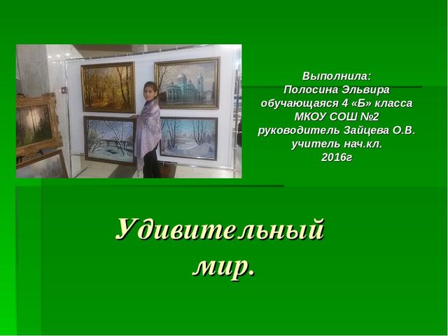 Презентация на тему: "Удивительный мир"