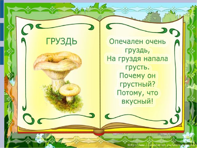 Презентация для детей младшего дошкольного возраста "Съедобные и несъедобные грибы"
