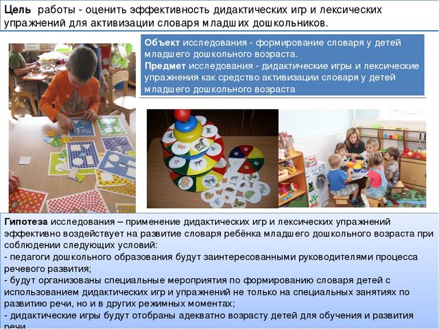 Презентация педагогического проекта "Активизация словаря младших дошкольников"