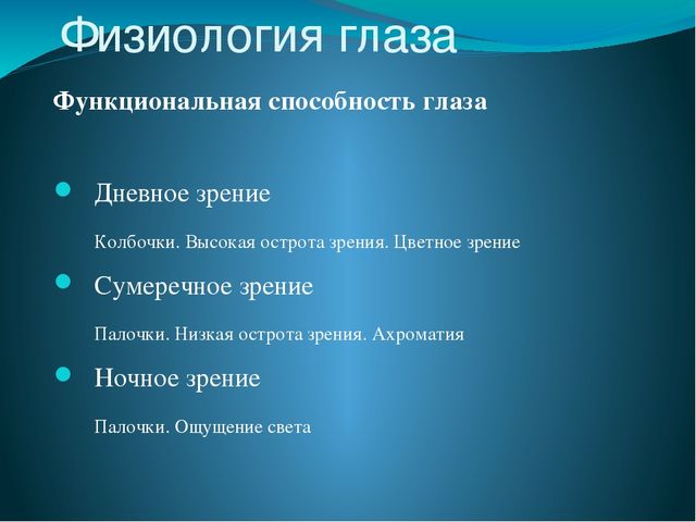 По теме: " Анатомия и физиология зрительного аппарата с точки зрения тифлопедагогике"