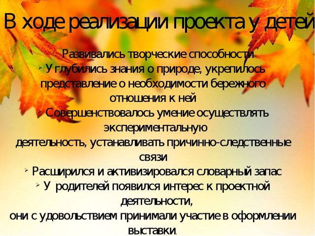 Презентация на тему Проект "Осень бывает разная"