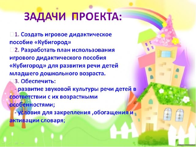Презентация проекта по развитию речи для младших дошкольников "Кубигород"