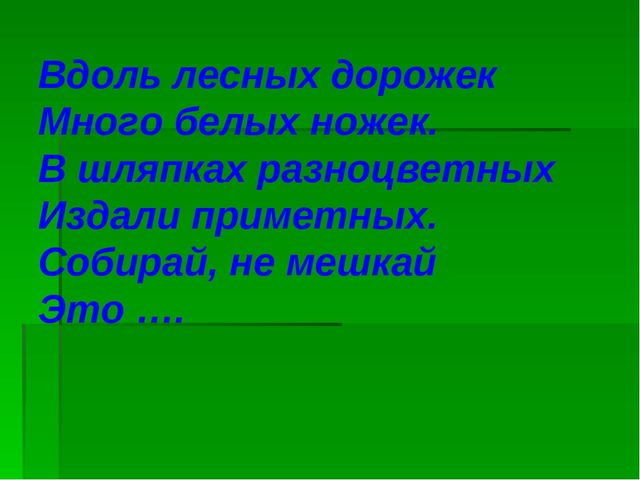Презентация В лес за грибами