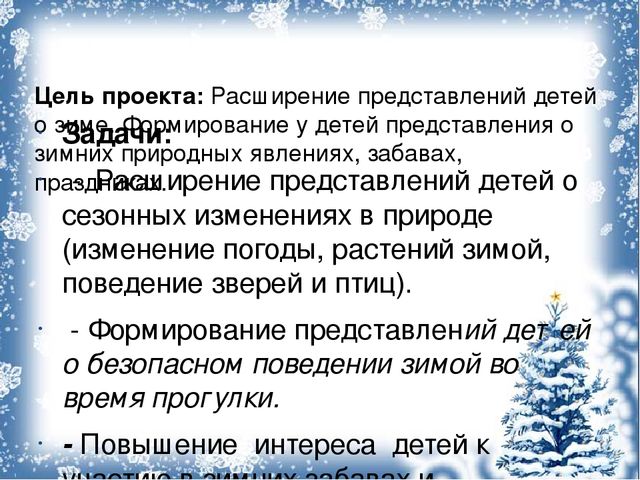 Презентация - отчёт по проекту "Зимушка - зима"