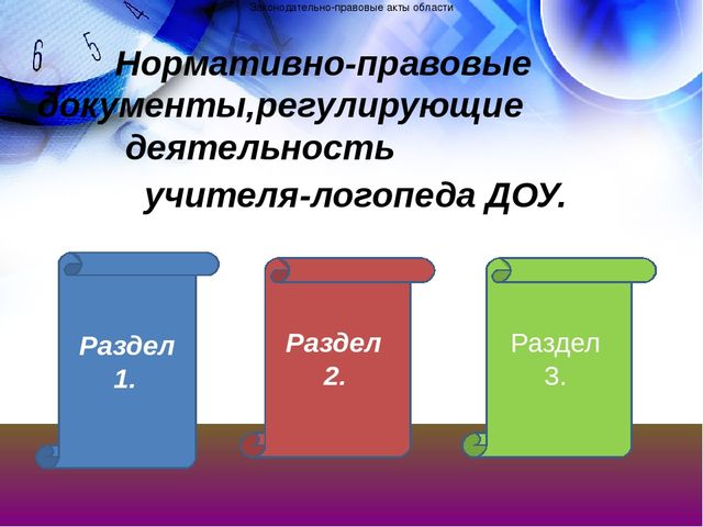 Презентация на тему "Нормативно-правовая база учителя-логопеда"
