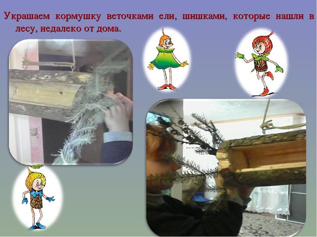 Презентация мастер-класс "Изготовление кормушки" на тему: "Птичья столовая"