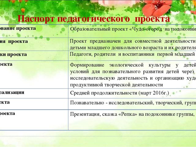 Проект «Чудо-огород на подоконнике» для детей первой младшей группы