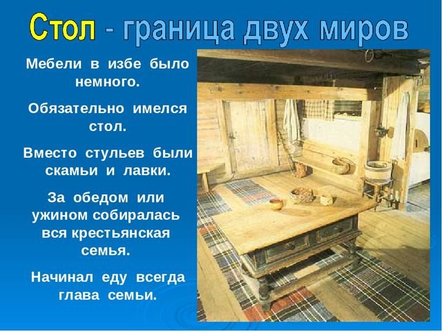 Знакомство дошкольников с интерьером русской избы