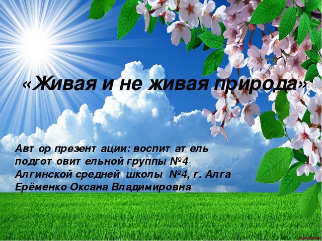 Презентация по экологии на тему "Живая и не живая природа"