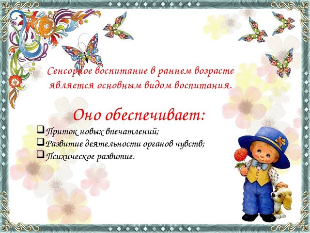 Презентация "Сенсорное развитие в раннем возрасте"