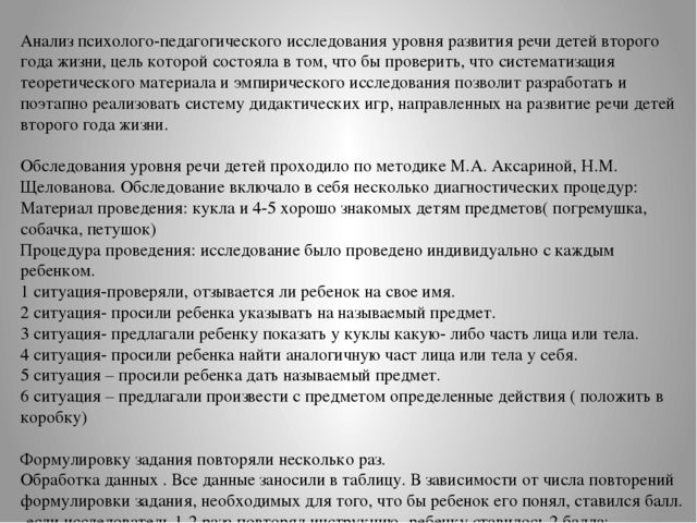 Развитие речи детей раннего возраста, через дидактические игры. (анализ углубленной работы)