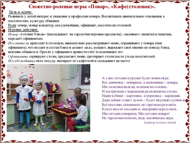 Знакомим детей с профессией "Повар"
