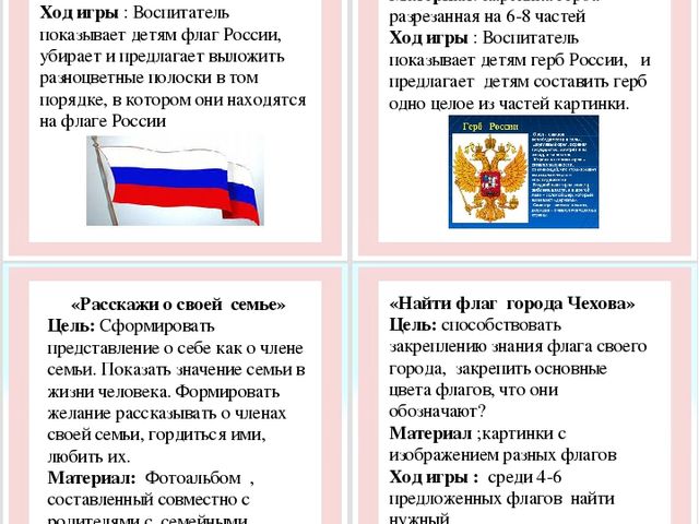 Картотека дидактических игр по нравственно- патриотическому воспитанию