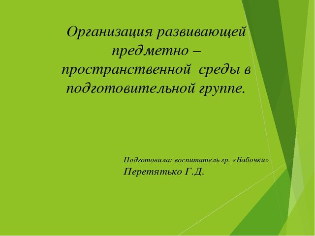 Презентация по теме - предметно-развивающая среда (дошкольники)