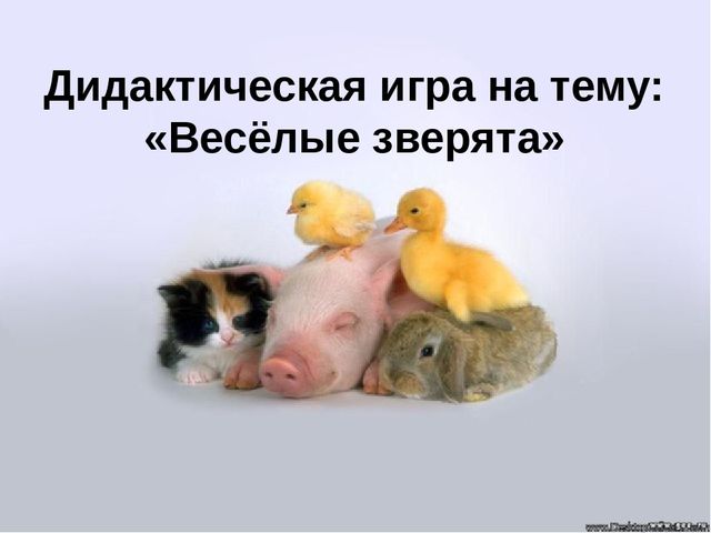 Дидактическая игра на тему: «Весёлые зверята»