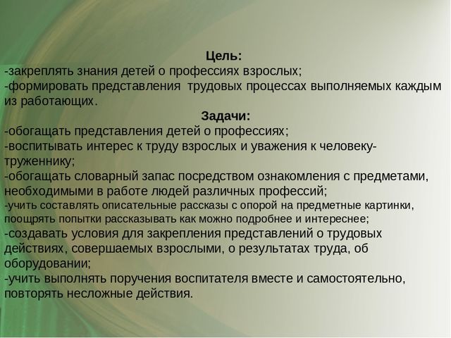 Презентация проекта "Труд взрослых"
