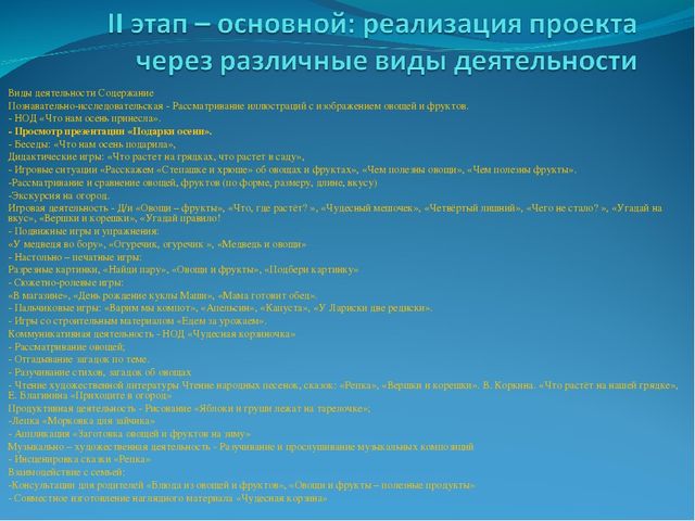 Проект "Чудо фрукты и овощи".