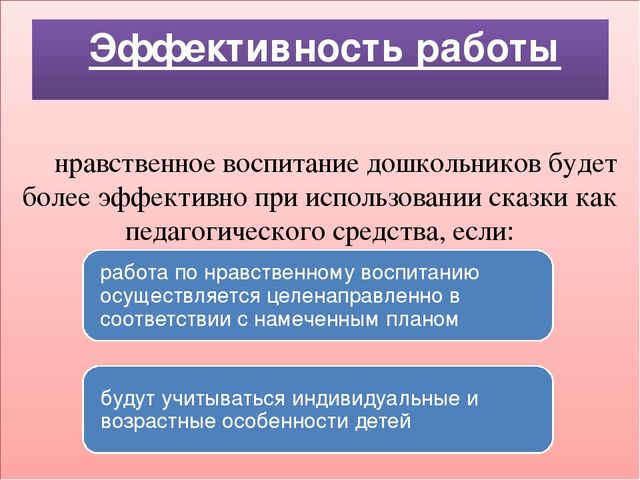 "Сказка как средство нравственного воспитания дошкольников"