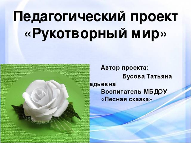 Проект на тему "Рукотворный мир"