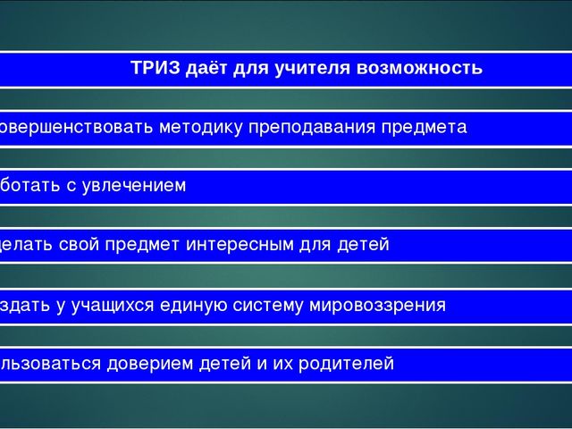 Презентация на тему "ТРИЗ - педагогика: возможности и перспкективы