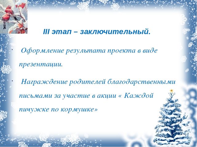 Презентация проекта "Зимующие птицы"