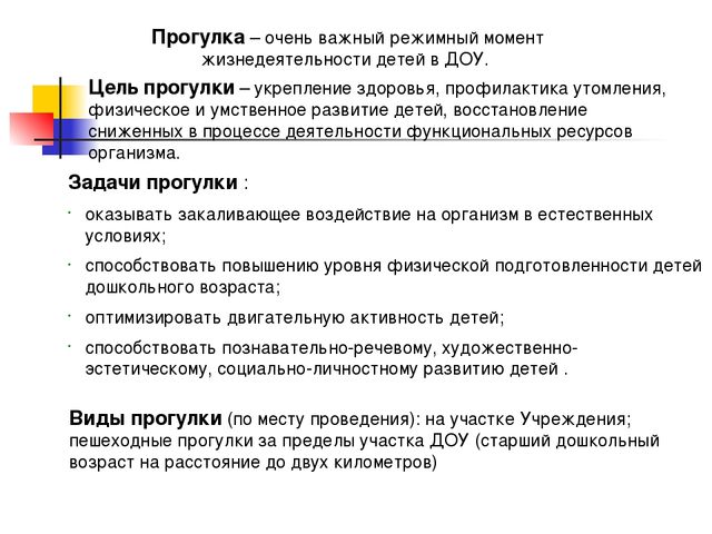 Презентация на тему: "Организация и методика проведения прогулок в детском саду"