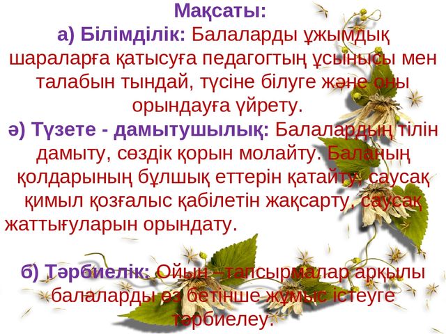 Денсаулық саласы бойынша "Мен сияқты жаса"Су-джок терапиясы презентация