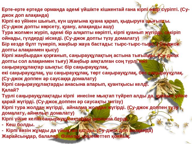 Денсаулық саласы бойынша "Мен сияқты жаса"Су-джок терапиясы презентация