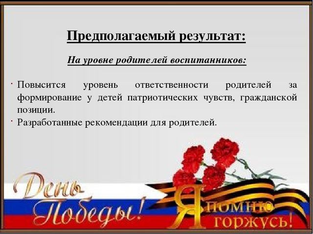 Педагогический проект ко Дню Победы «Я помню, я горжусь»