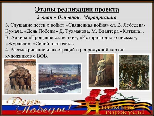 Педагогический проект ко Дню Победы «Я помню, я горжусь»