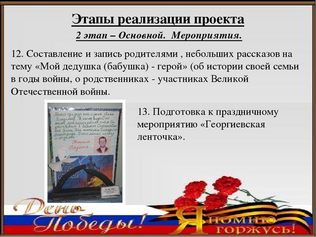 Педагогический проект ко Дню Победы «Я помню, я горжусь»