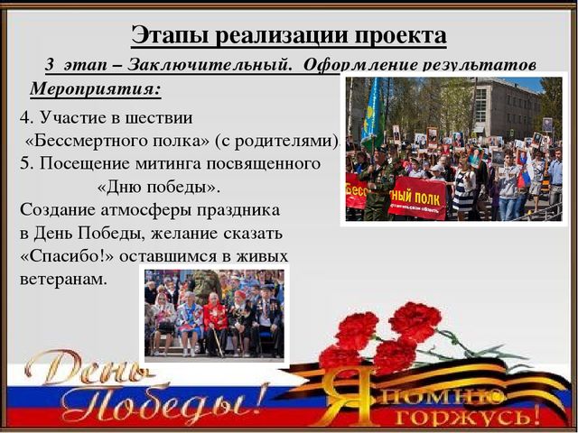 Педагогический проект ко Дню Победы «Я помню, я горжусь»