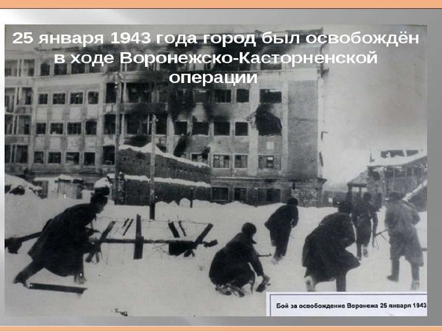 Презентация в младшей группе "Освобождения Воронежа".