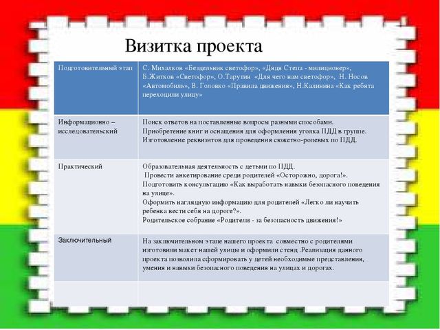 Проект как одна из форм работы с детьми по ПДД