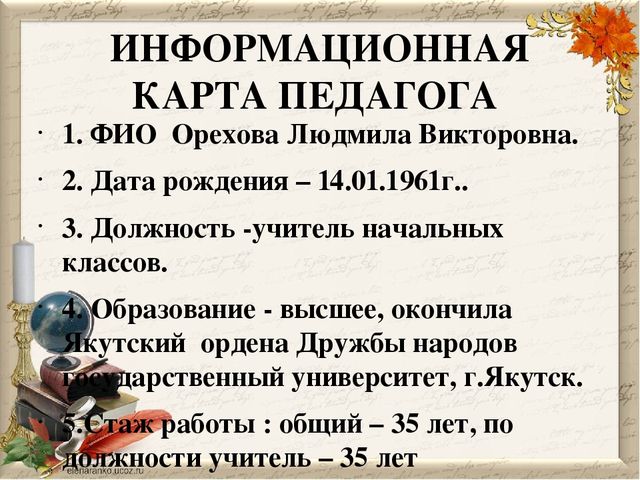 Презентация на тему "Портфолио учителя начальных классов"