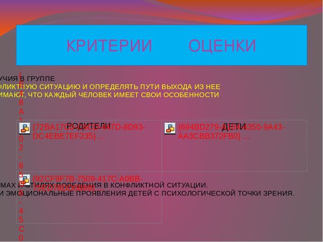 Презентация "Игровые приёмы обучения детей способам разрешения конфликтов - основа психологического комфорта в группе"