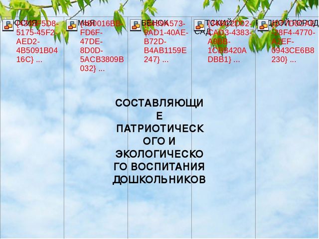 Презентация "Интеграция патриотического и экологического воспитания старших дошкольников"