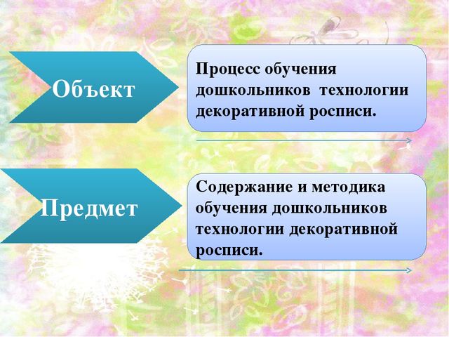 Презентация ВКР по теме: "Педагогические условия развития изобразительного творчества детей старшего дошкольного возраста средствами декоративной композиции"