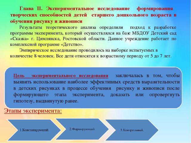 Презентация ВКР Педагогические условия формирования творческих способностей детей старшего дошкольного возраста в обучении рисунку и живописи